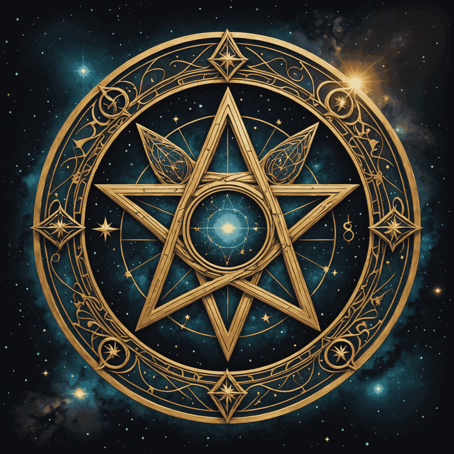 Sternenpfad Logo - Ein mystisches Symbol, das Tarotkarten und Sternzeichen vereint